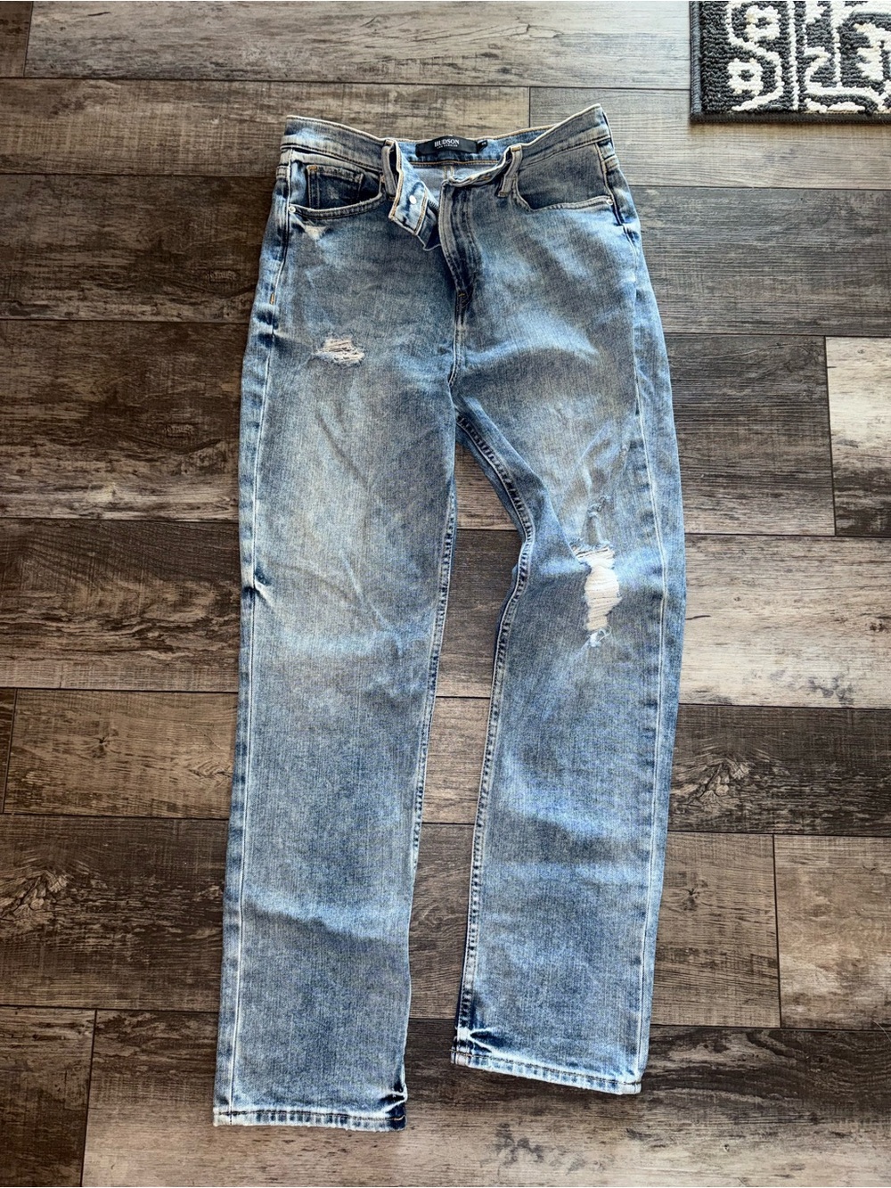 Hudson Holly Straight Light Blue Straight Leg Distressed Denim